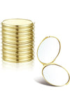 8 Pcs Compact Mirror Bulk with 1X 2X Magnification Double Sided Mini Travel Makeup Mirror Small Portable Pocket Mirror Folding Round Purse Compact Mirrors for Women Girls Bridesmaid Gifts(Gold)