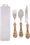 Children Cutlery for Lunch Box - 3-Piece Stainless Steel Kids Cutlery Set with Case for School Includes Children Fork, Knife and Spoon - Metal Tableware Utensils for Boys and Girls