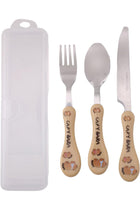 Children Cutlery for Lunch Box - 3-Piece Stainless Steel Kids Cutlery Set with Case for School Includes Children Fork, Knife and Spoon - Metal Tableware Utensils for Boys and Girls