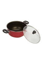 7-Piece Non-Stick Cast Aluminium Cookware Set Red/Black