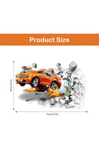 Tanlaby 3D Car Wall Sticker Car Wall Sticker Broken Wall Sports Car Wall Sticker for Boys