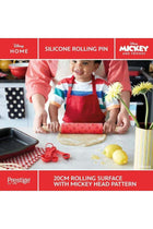 New Disney Bake with Mickey Mouse Silicone Rolling Pin for Baking with Wooden Handles & Non Stick Silicone Barrel, 45cm