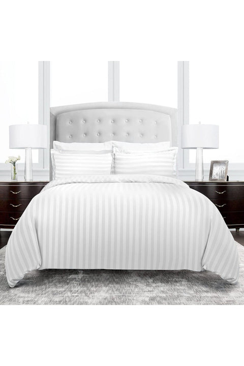 TW Hotel Duvet Cover Stripe 220x240cm King Size 6 Pcs Set - 1 Duvet Cover (Without Filling)