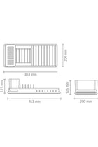 117268 Compact Dish Drying Rack with Draining Tray, Dark Grey