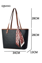 Women's fashion casual large leather embossed shoulder bag, leather handbag women's top handle satchel tote bag