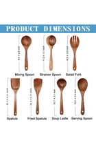 N/N Wooden Non-Stick Kitchen Pan Toolset 7 Pieces Set, 100% Natural Teak Kitchen Utensils Spatula