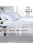 3-Piece Deyarco Single Bed Sheet 350TC 100% Long Staple Sateen Luxury Quality Cotton White 180x280cm