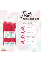 Unique Ruby Red Plastic Cutlery Set – 18-Piece Reusable or Disposable Party Utensils with 6 Forks, 6 Spoons & 6 Knives for Birthdays, Holidays, Weddings & Special Events