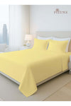 Pure Combed Cotton Bed Sheet Set Queen Size Mellow Yellow, 400 Thread Count Sateen Weave