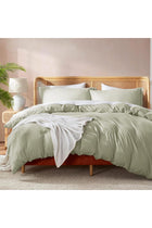 3-Piece Duvet Cover Set with 300 TC Cotton - Fade Resistant, Stain Free Duvet Cover for Bedrooms | 1 Comforter Cover & 2 Pillow Shams 65x65cm (Sage Green, Queen - 225 x 225cm)