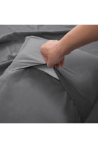 Bedding Duvet Cover Double Size Set- 1PC Duvet Cover 170x220CM / 2PC-Pillow Shams 50x75CM (Dark Grey, Double)