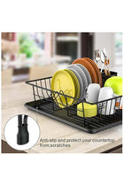 Dish Rack Dish Drying Stand Dish Drainer Plate Rack Dish rake Kitchen Organizer Dish Drying Rack Countertop Large Antibacterial Kitchen Utensils Dish racks Dish Stand (Black)
