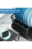 Dish Drying Rack, Stainless Steel Dish Rack with Drainboard for Kitchen Counter and Sink, Dish Drainer with Removable Utensil Holder