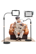 10X Magnifying Glass Floor Lamp with Light and Stand, 3 Light Modes Rechargeable, for Reading, Sewing, Crafts
