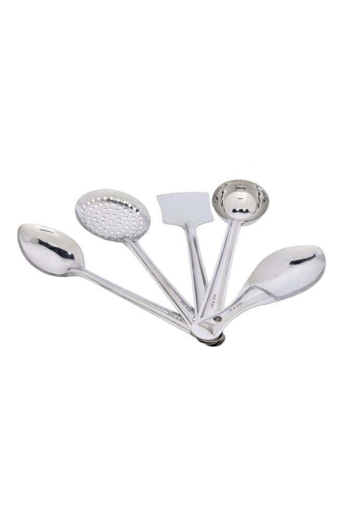 5-Piece Kitchen Tools Set Silver 18cm