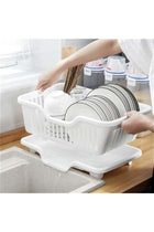 Dish Drying Rack with Drainboard - Expandable, Space Saving - Polypropylene - Dish Rack for Kitchen Counter - Dish Drainers with Spout - Kitchen Sink Organizer