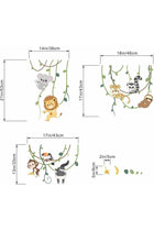Animals Climbing Trees Wall Stickers - Lion Monkey Sloth Koala Toucan Wall Decals - Baby Nursery Kids Room Daycare Playroom Classroom Wall Decor