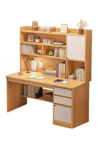 Bedroom Home Desktop Integrated Computer Desk Desk Bookshelf, 2 Drawers and 2 Cabinet Doors for Storage Dressing Table Vanity Table 120*45*164CM