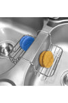 Stainless Steel Kitchen Sink Sponge Holder - Double-Layer Hanging Storage Rack for Dish Brushes and Sponges, 2.2-Inch Rust-Proof Sink Organizer, Draining Cleaning Caddy