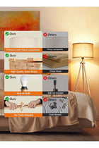 Solid Wooden Tripod Floor Lamp with Remote Control, Dimmable, 4 Color Temperatures & 1H Timer
