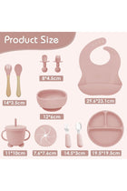 Silicone Baby Crockery Set, 11 Pieces, Non-Slip Children's Tableware with Suction Cup