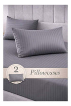 3-Piece Striped Microfiber Fitted Sheet Set Large Single 120x200cm – Grey