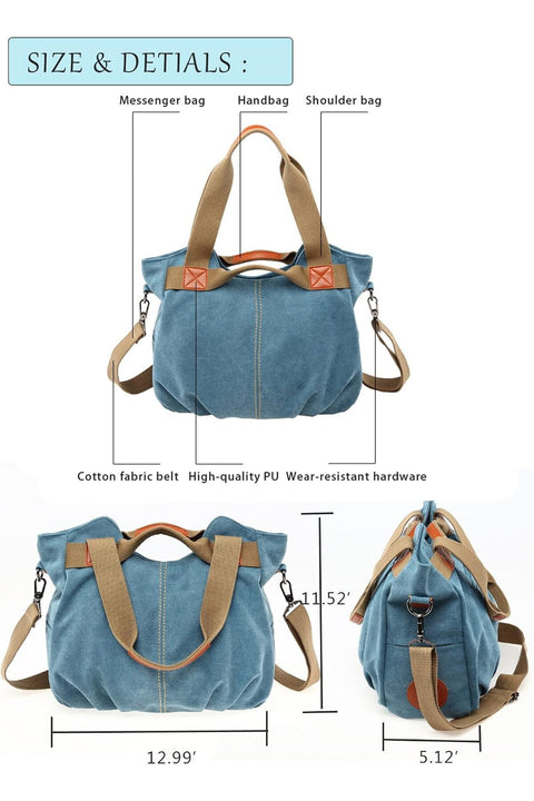 Chikencall Women Ladies Bags Vintage Hobo Canvas Daily Purse Shoulder Tote Shopper Handbag