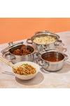 Bremen Stainless Steel Saucepot/Casserole/Cooking Pot/Serving Pot Set 6 Pcs-Capacity 1,1.5 & 2 Litre