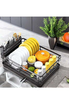 Dish Drying Rack, Stainless Steel Dish Rack with Drainboard for Kitchen Counter and Sink, Dish Drainer with Removable Utensil Holder