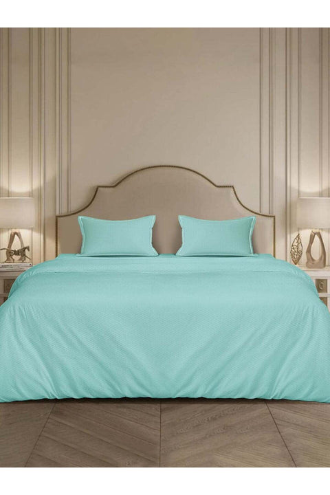 100% Cotton 4 pc Micro Checks Bedding Set - Stratosphre Blue