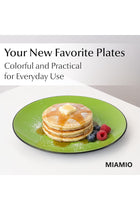 – 6 x Plate/Dinner Plate Set Stoneware Ceramic Tableware Set - Le Papillon Collection (Green, 21 cm)