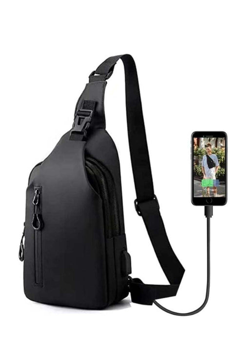 Sling Crossbody Bag Small Shoulder Backpack for Men Waterproof Slim Chest Bags Casual Daypack for Travel Cycling