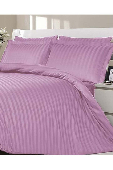 Complete Duvet Cover Set with Fitted Sheet, Quilt Covers and Pillowcases (4 Pieces, Pink, King)