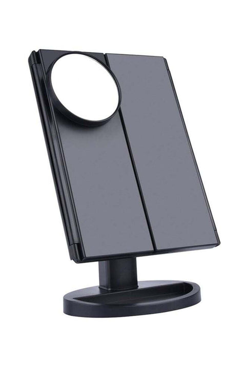 LED Touch Screen Vanity Makeup Mirror Black 30x20centimeter