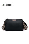Women Genuine Leather Shoulder Bag Multi-Pocket Satchel Crossbody, Ladies Cross Bags (Black)