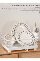 Dish Rack for Kitchen Counter,Stainless Steel Sink Dish Drainer Rack With Tray Kitchen Drying Rack For Drying Glasses, Bowls, Plates, Clear