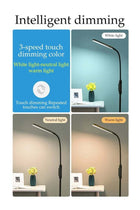 LED Floor Lamp, 2-in-1 Dual Use Eye Protection Touch Standing Lamp Table Lamp, 3 Color & Stepless Dimming LED Floor Lamp with Clip