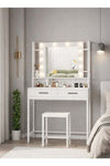 KLNAMAEAAN Makeup Vanity with Multiple Shelves and Drawers White