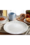 Livingware Country Cottage Break and Chip Resistant Glass Dinnerware Set, 16-Piece, Service for 4, Green/Blue