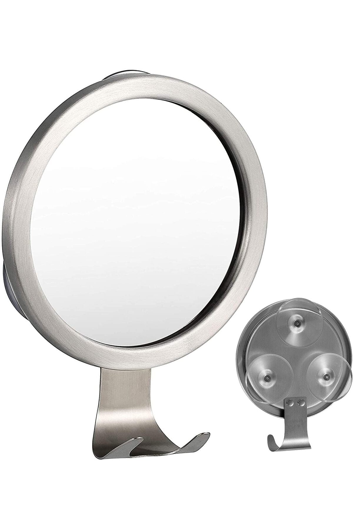 Shower Mirror Fogless for Shaving- with 3 Suctions, Anti Fog Mirror for Shower, Bathroom, Vanity, Bathtub, Razor Holder for Men (Round)