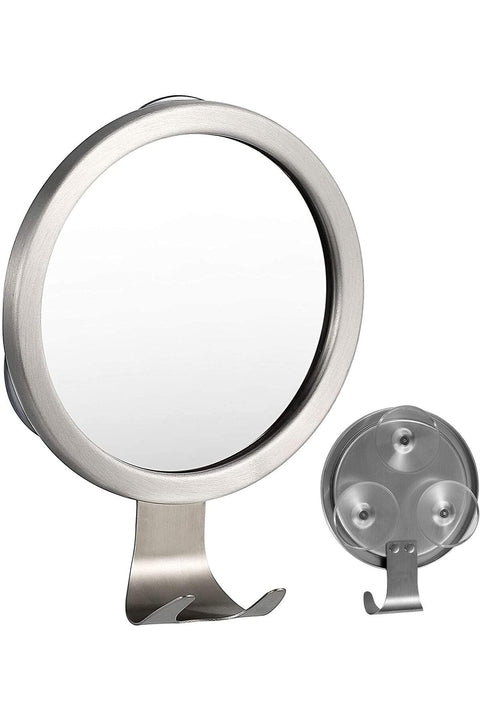 Shower Mirror Fogless for Shaving- with 3 Suctions, Anti Fog Mirror for Shower, Bathroom, Vanity, Bathtub, Razor Holder for Men (Round)