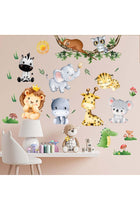 Jungle Baby Animals Wall Stickers - Monkeys Lion Giraffe Forest Animals Wall Decals - Baby Nursery Kids Room Daycare Playroom Classroom Wall Decor