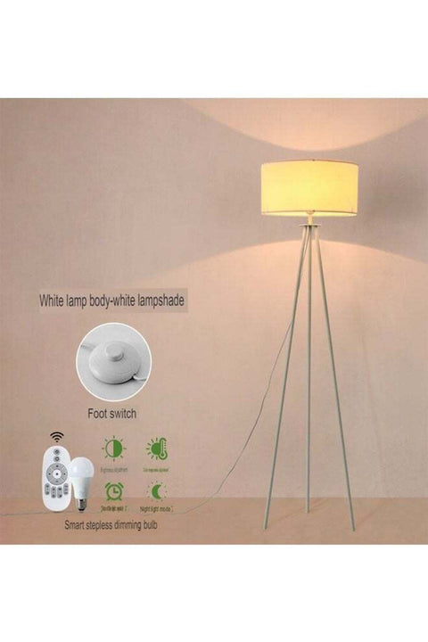 Nordic Modern Bedroom linen cover Standing Floor vertical lamp With 9W bulb and Remote control