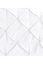 Pintuck White Double Duvet Set Pinch Pleat Soft Microfibre Double Bed Quilt Cover with 2 Pillowcases, Easy Care