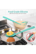 Silicone Kitchen Cooking Utensil - 315℃ Heat Resistant BPA Free Seamless Solid & Slotted Turner and Spoon, Soup Ladle for Non-Stick Pan/Wok Cookware (Set of 5, Aqua Sky)