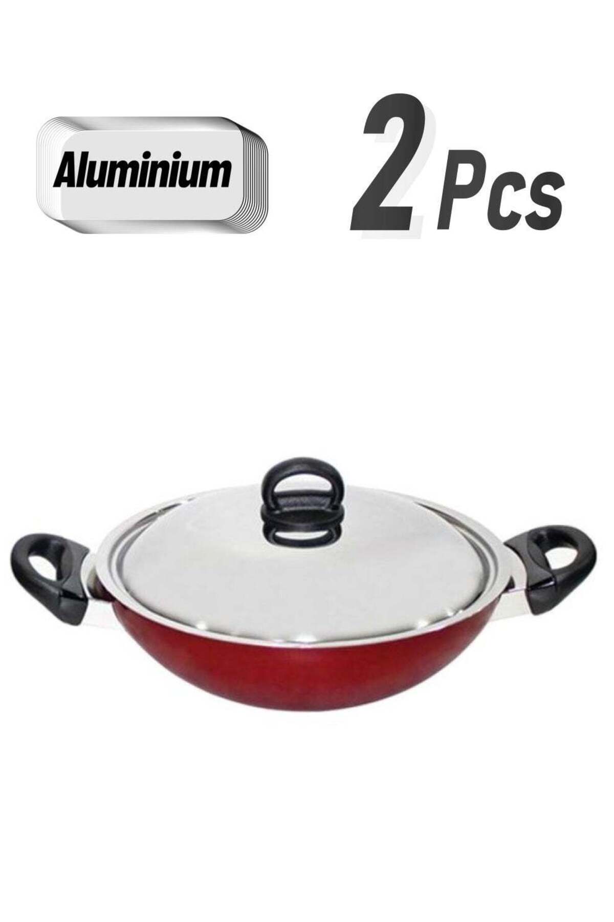 Classic. Flat Bottom Kadai Red 20cm