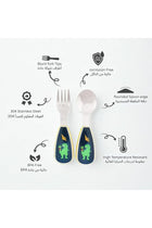 Kids Cutlery Set with Case for School | Utensils Stainless Steel Kids Spoon and Fork Set | Dinosaur Cutlery Set for Lunch Box | Children Tableware Flatware (Dinosaur)