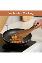 7 Pcs Wooden Kitchen Utensil Set with Spatula, Salad Fork & Spoon, Ladle, Strainer Spoon & Spatula