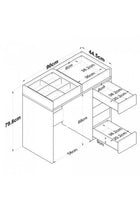 Flux Minimalist Vanity Glass-Top + 7 Drawers