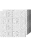 10 x 3D Brick Wall Stickers White 70 x 70 cm Modern Waterproof PE Foam Self-Adhesive Wallpaper Panels for Living Room Kitchen Home Bedroom TV Wall Decoration